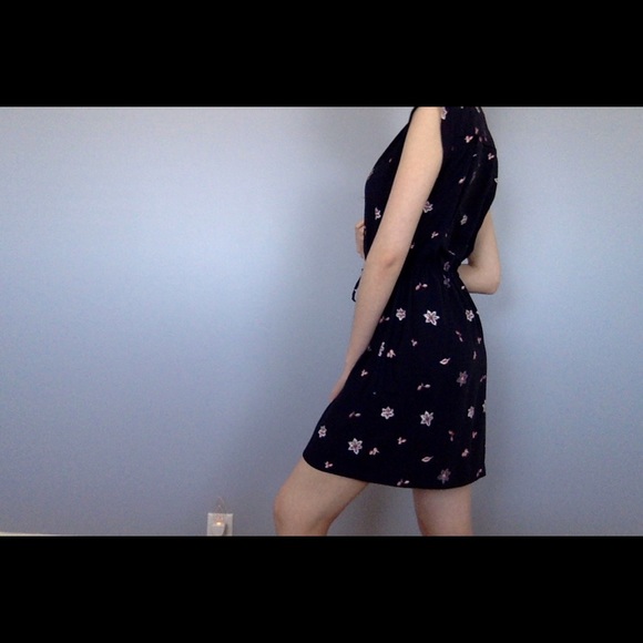 LOFT Navy Floral Dress - Picture 3 of 3